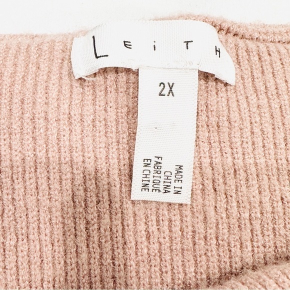 LEITH Dusty Pink Cowl Turtle Neck Ribbed Pullover Sweater - Picture 4 of 8